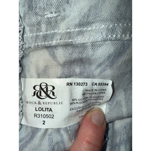 Rock & Republic Women's Lolita Aztec Print Frayed Hem Denim Shorts Size 2 EUC - Picture 6 of 6